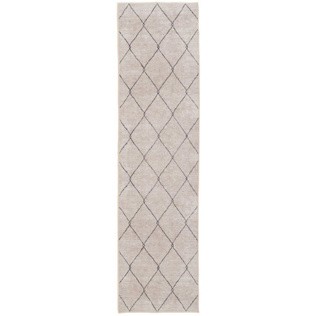 Kukoon Trellis Modern Abstract Beige and Grey Rug 80 x 300cm - image 1
