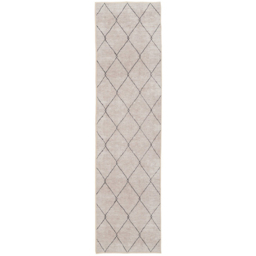 Kukoon Trellis Modern Abstract Beige and Grey Rug 80 x 300cm - thumbnail 1