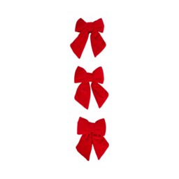 Single Sleigh Bells Ring Single Chunky Plush Bow Tree Decoration 3 Pack in Assorted Style - thumbnail 1