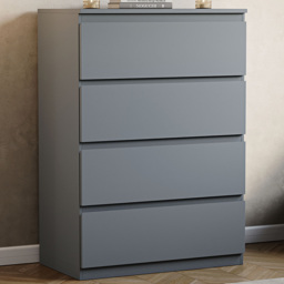 Vida Designs Denver 4 Drawer Grey Chest of Drawers - thumbnail 1