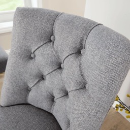 Home Source Samara Set of 2 Grey Tufted Dining Chair - thumbnail 3
