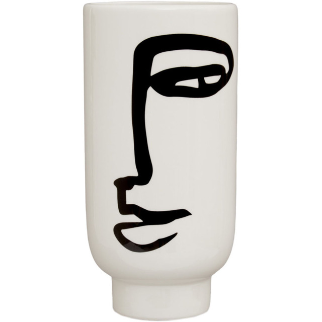 Premier Housewares White Fabia Face Ceramic Vase Large - image 1