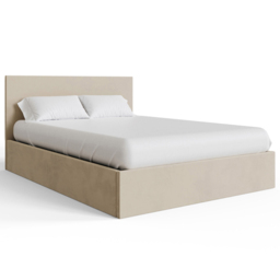 GFW Natural Double Velvet End Lift Ottoman Bed with Memory Pocket Spring Mattress - thumbnail 3