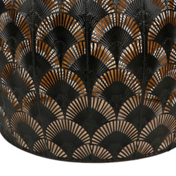 Moroccan Black and Gold Dome Pendant Light - thumbnail 4