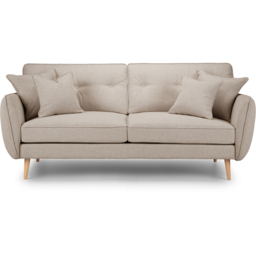 Opry Faro 3 Seater Button Back Beige Sofa - thumbnail 3