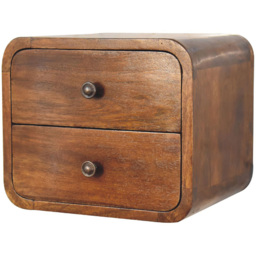 Artisan Furniture Chestnut 2 Drawer Solid Wood Floating Mini Bedside Table - thumbnail 3