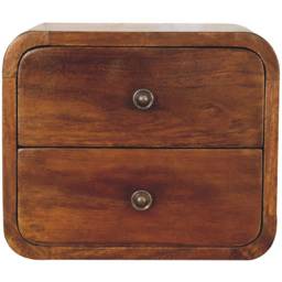 Artisan Furniture Chestnut 2 Drawer Solid Wood Floating Mini Bedside Table - thumbnail 2