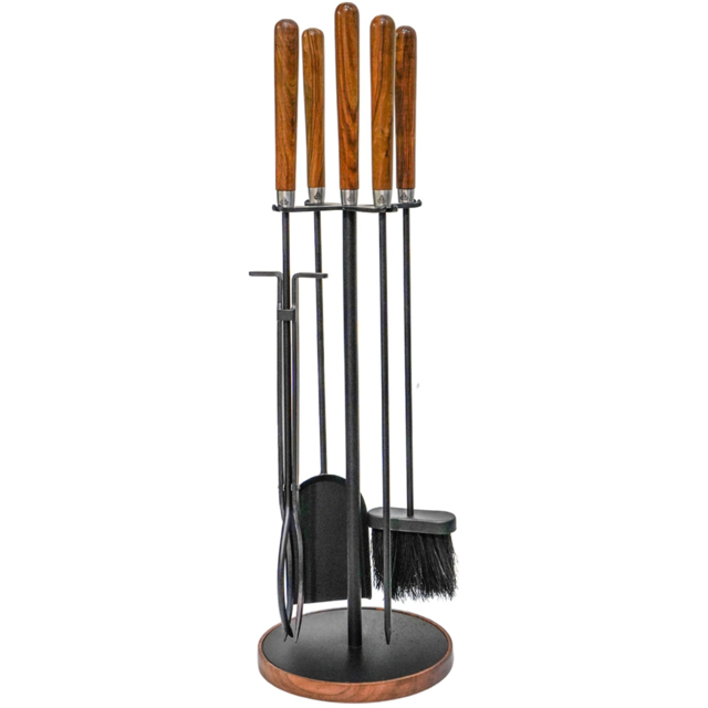 Ivyline Black Wooden Handle 5 Piece Round Companion Set - image 1
