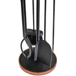 Ivyline Black Wooden Handle 5 Piece Round Companion Set - thumbnail 3