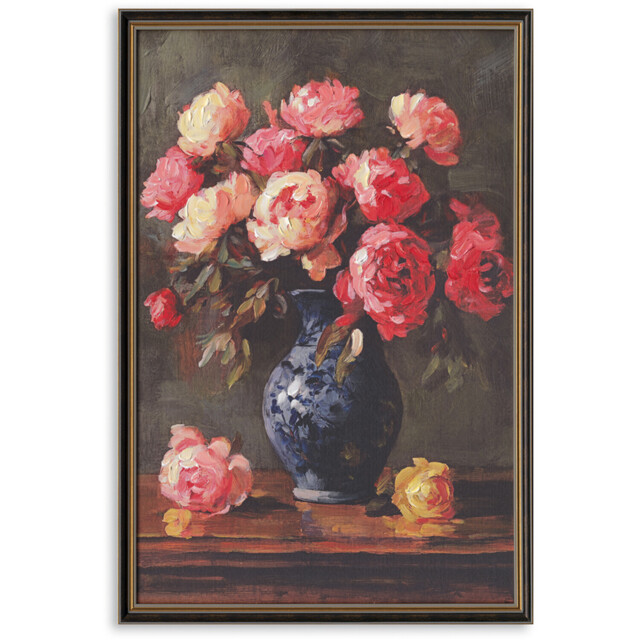 Vintage Pink Floral Framed Art - image 1