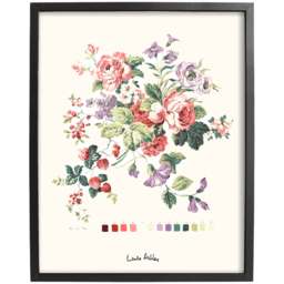 Laura Ashley Rosemore Black Frame Wall Art 40 x 50cm