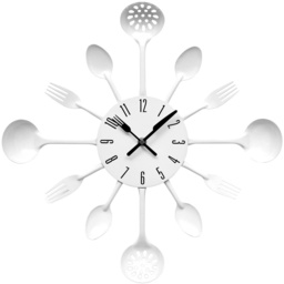 Premier Housewares White Cutlery Metal Wall Clock 33cm