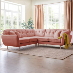 Opry Faro 4 Seater Button Back Coral Left Hand Corner Sofa