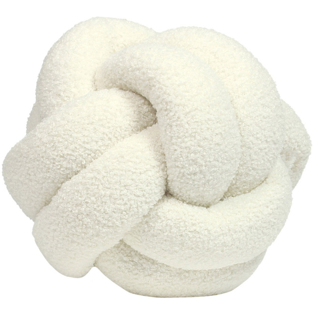 furn. Boucle Ecru Knot Fleece Cushion - image 1