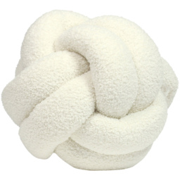 furn. Boucle Ecru Knot Fleece Cushion