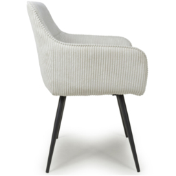 Denver Set of 2 Corduroy White Dining Chairs - thumbnail 3