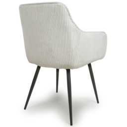 Denver Set of 2 Corduroy White Dining Chairs - thumbnail 4