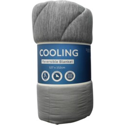Grey Quilted Cooling Reversible Blanket 127 x 152cm - thumbnail 1