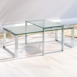 Florence Katrine Glass Top Coffee Table Set of 2