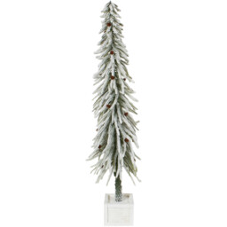 Mistletoe Cottage Potted Scandi Flocked Artificial Christmas Tree 3.6ft - thumbnail 2