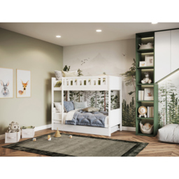 Flair Bea White Shorty Bunk Bed with Trundle - thumbnail 3