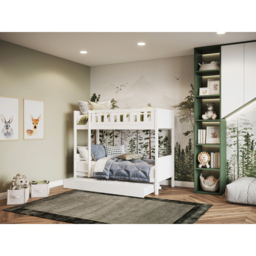 Flair Bea White Shorty Bunk Bed with Trundle - thumbnail 4