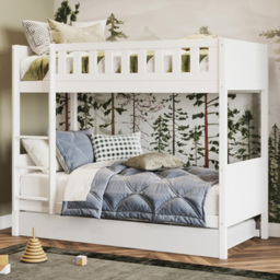 Flair Bea White Shorty Bunk Bed with Trundle - thumbnail 1