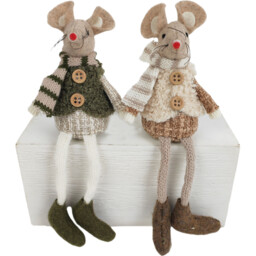 Single Blushing Ballroom Multicolour Fluffy Mouse Hanging Christmas Decoration in Assorted styles