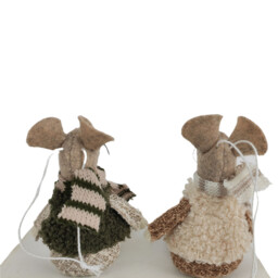 Single Blushing Ballroom Multicolour Fluffy Mouse Hanging Christmas Decoration in Assorted styles - thumbnail 3