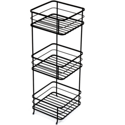 Bathstore 3 Tier Matte Black Industrial Storage Caddy - thumbnail 1