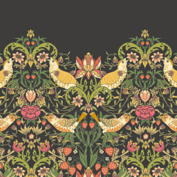 Origin Murals Birds Fruit and Foliage Black Wall Mural - thumbnail 2