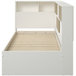 Noomi Jorgi White and Oak Single Corner Bed Frame with Storage - thumbnail 4
