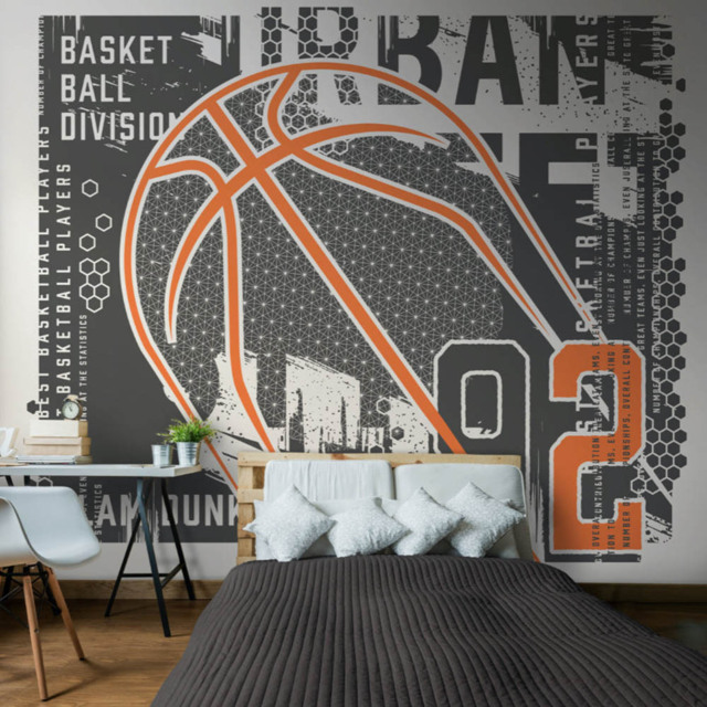 Origin Murals Modern Basketball Black Wall Mural - image 1