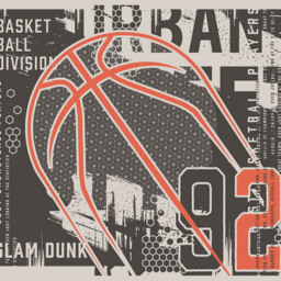 Origin Murals Modern Basketball Black Wall Mural - thumbnail 2