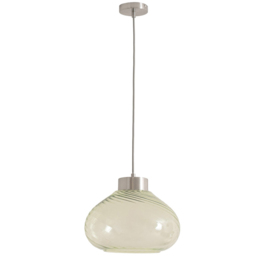 ValueLights Corinne Brushed Gold and Green Glass Ceiling Pendant Light