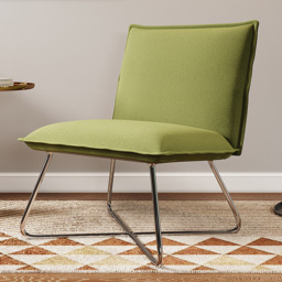 Living and Home Modern Linen Green Accent Chair - thumbnail 1