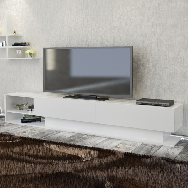 Decorotika Liza White 2 Shelf 2 Drawer TV Unit with Wall Shelf - image 1