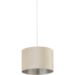 Lighting Collection Cream Silver Inner Velvet Drum Shade 30cm