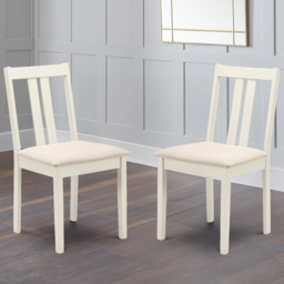 Julian Bowen Rufford Set of 2 Ivory Dining Chairs