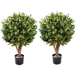 Leaf Topiary Gloxinia Ball Artificial Tree in Pot with 1608 Leaves and Natural Trunk 90cm 2 Pack - thumbnail 1