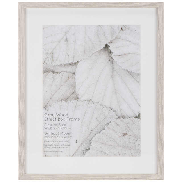 The Port. Co Gallery Grey Wood Effect 16 x 12 inch Box Photo Frame - image 1