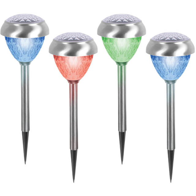 GardenKraft 4 Pack Colour Change LED Solar Stake Lights - image 1