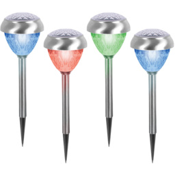 GardenKraft 4 Pack Colour Change LED Solar Stake Lights - thumbnail 1