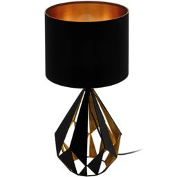 EGLO Carlton 5 Black and Copper Geometric Table Lamp