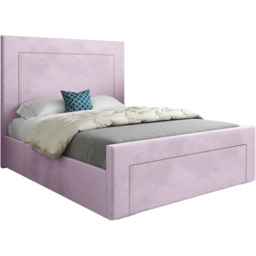 Lucca Pink Single Velvet Upholstered Bed Frame with High Headboard - thumbnail 2