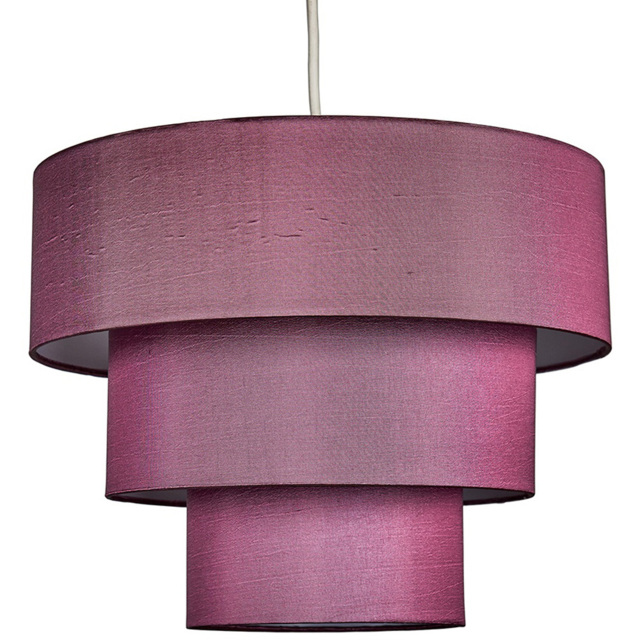 ValueLights Vermont 3-Tier Fabric Purple Pendant Light Shade - image 1