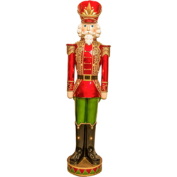 The Christmas Centre Traditional Red and Green LED Light Nutcracker Soldier 5ft - thumbnail 1