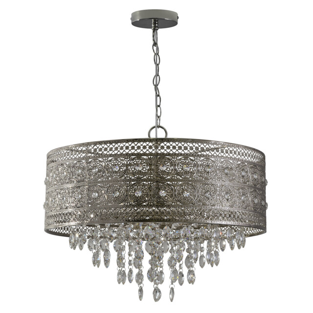 Florence Crystal 3 Light Flush Fitting Ceiling Light - image 1