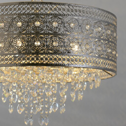 Florence Crystal 3 Light Flush Fitting Ceiling Light - thumbnail 4