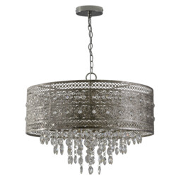 Florence Crystal 3 Light Flush Fitting Ceiling Light
